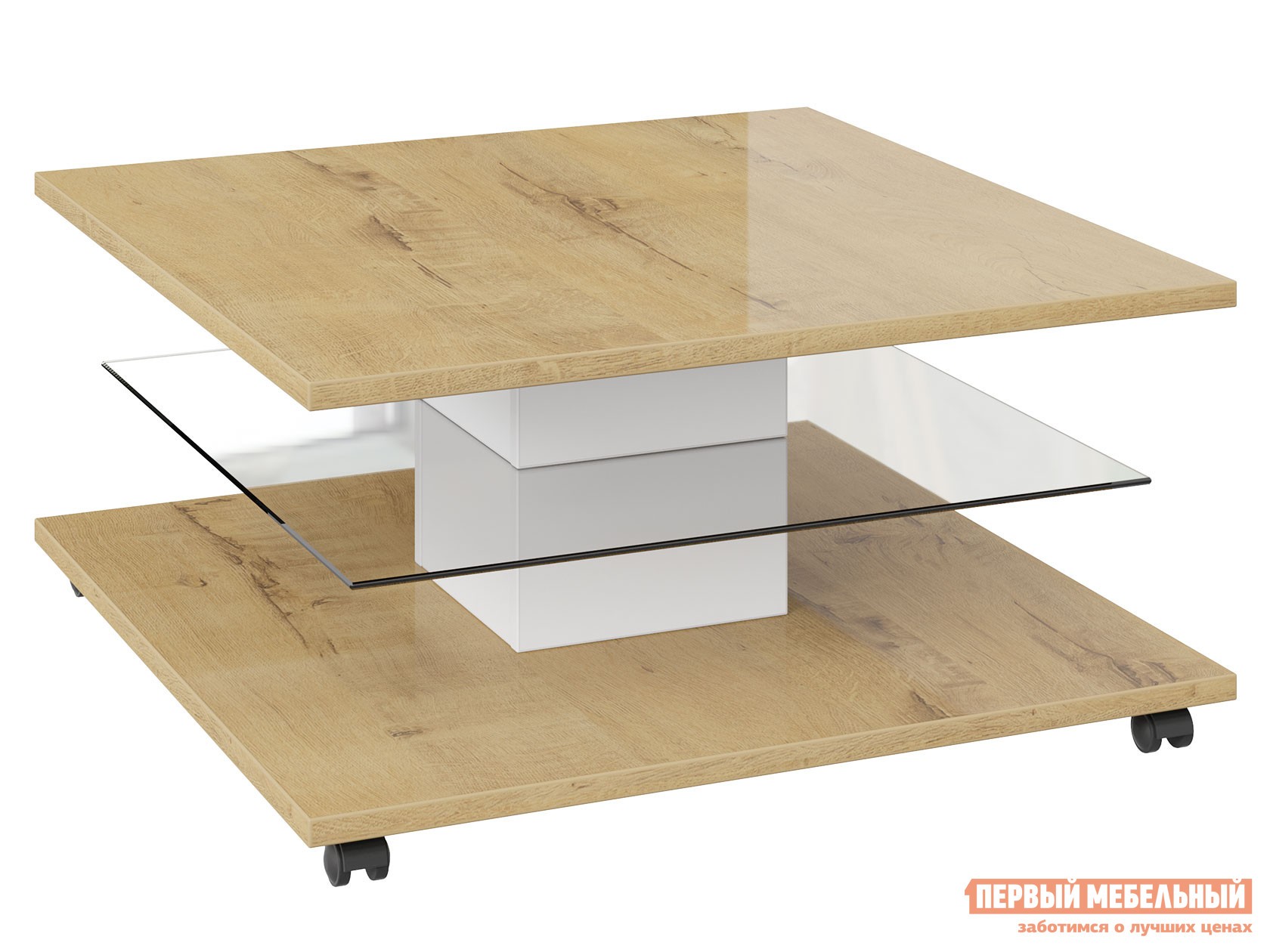 Журнальный столик  Даймонд Белый / Бунрати глянец