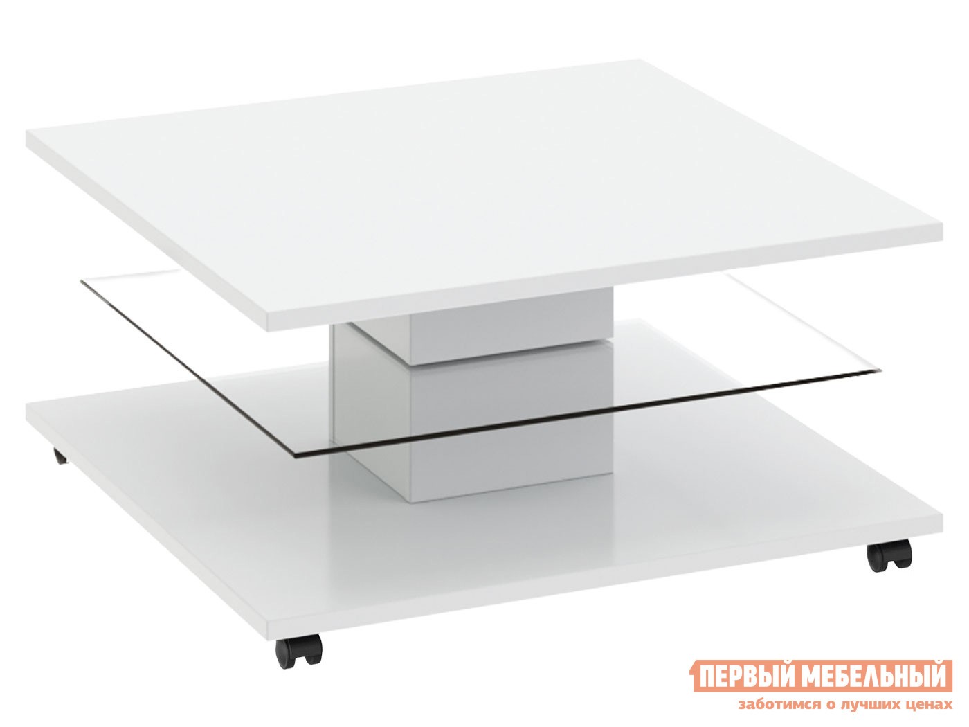 Журнальный столик  Даймонд Белый глянец