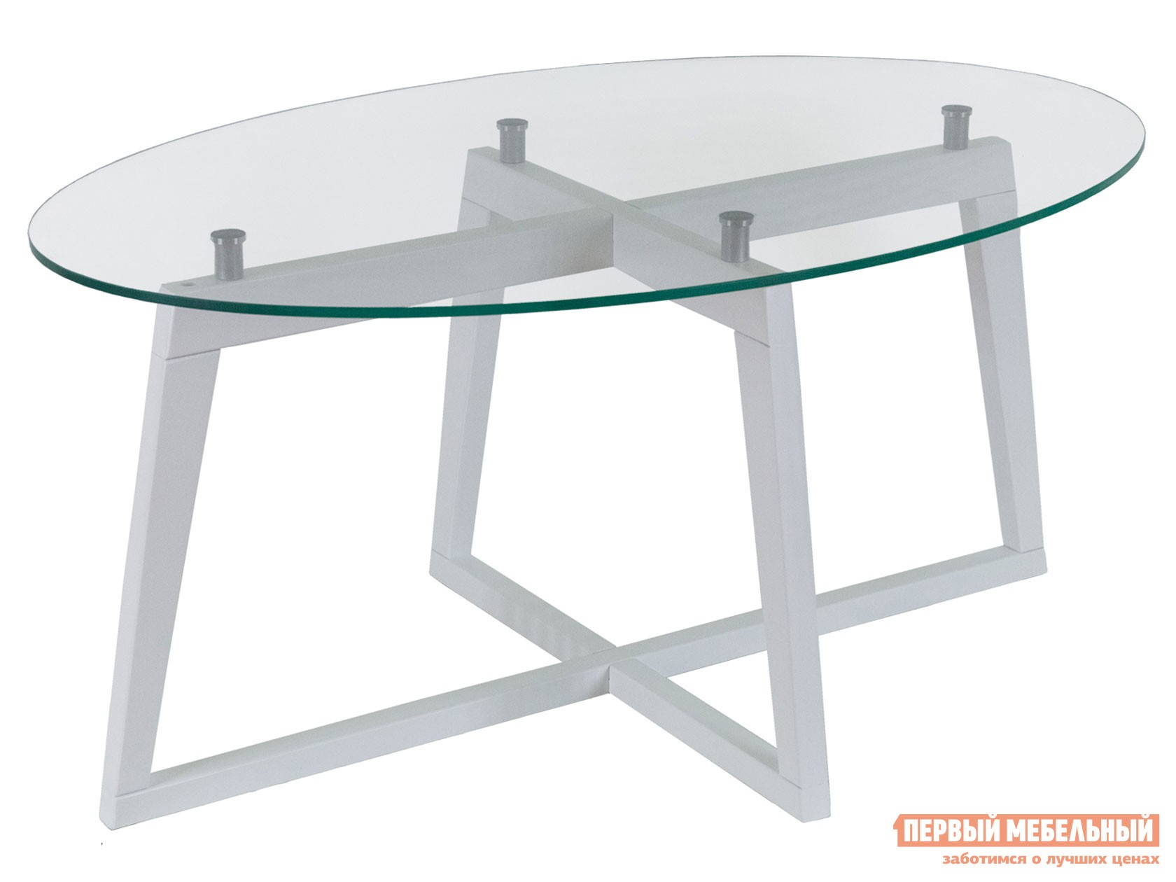 Журнальный столик  Престиж Белый / Стекло прозрачное