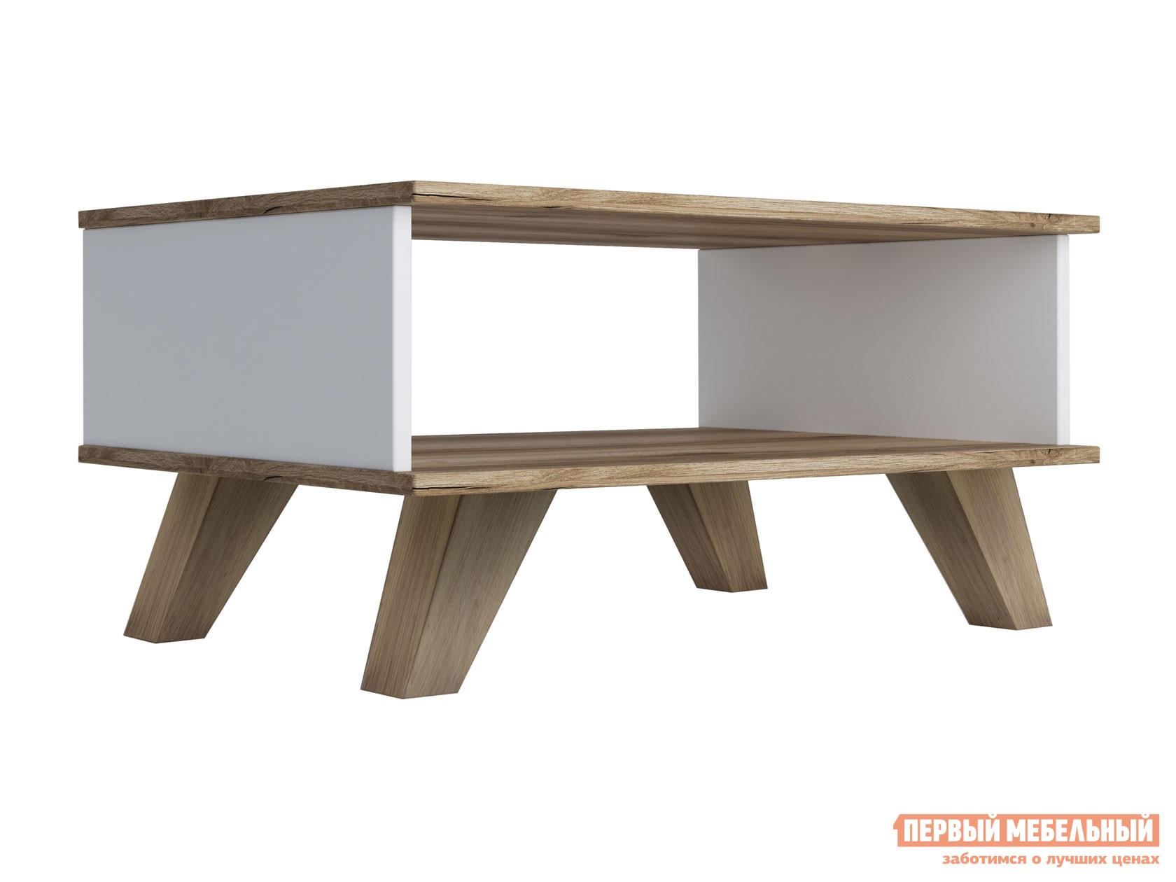 Журнальный столик  Вега Скандинавия Дуб Каньон / Белый