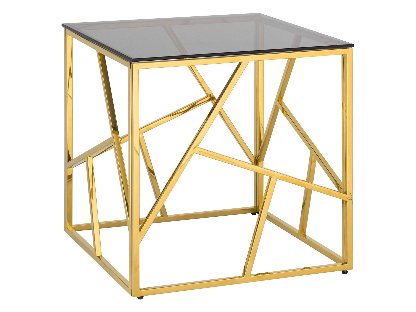 Журнальный столик  Арт-Деко Темное стекло / Сталь, золото