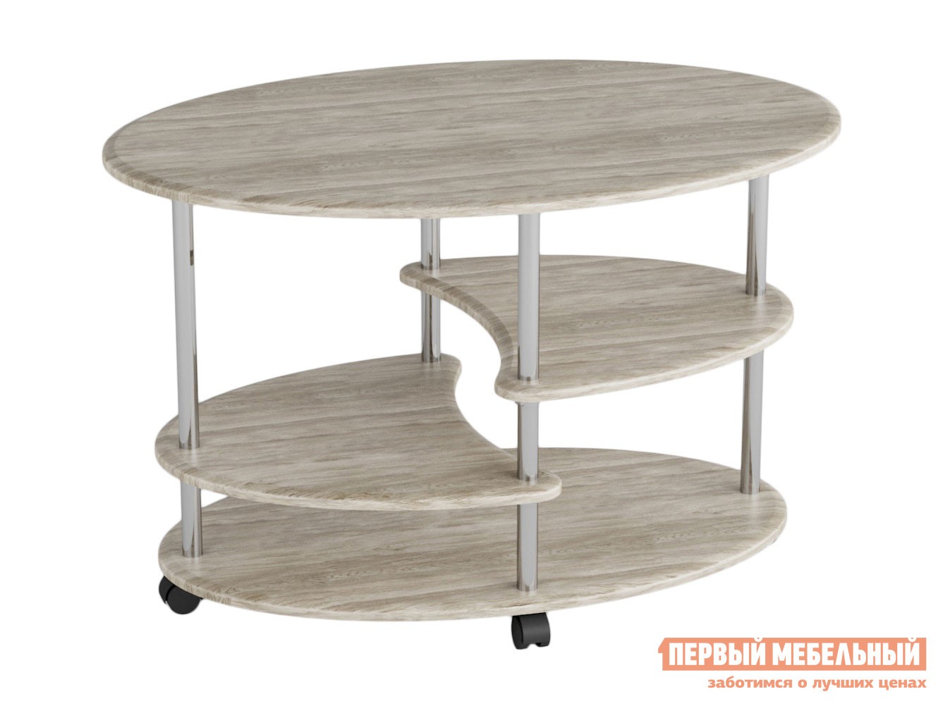 Журнальный столик  Эллипс-2 Дуб беленый