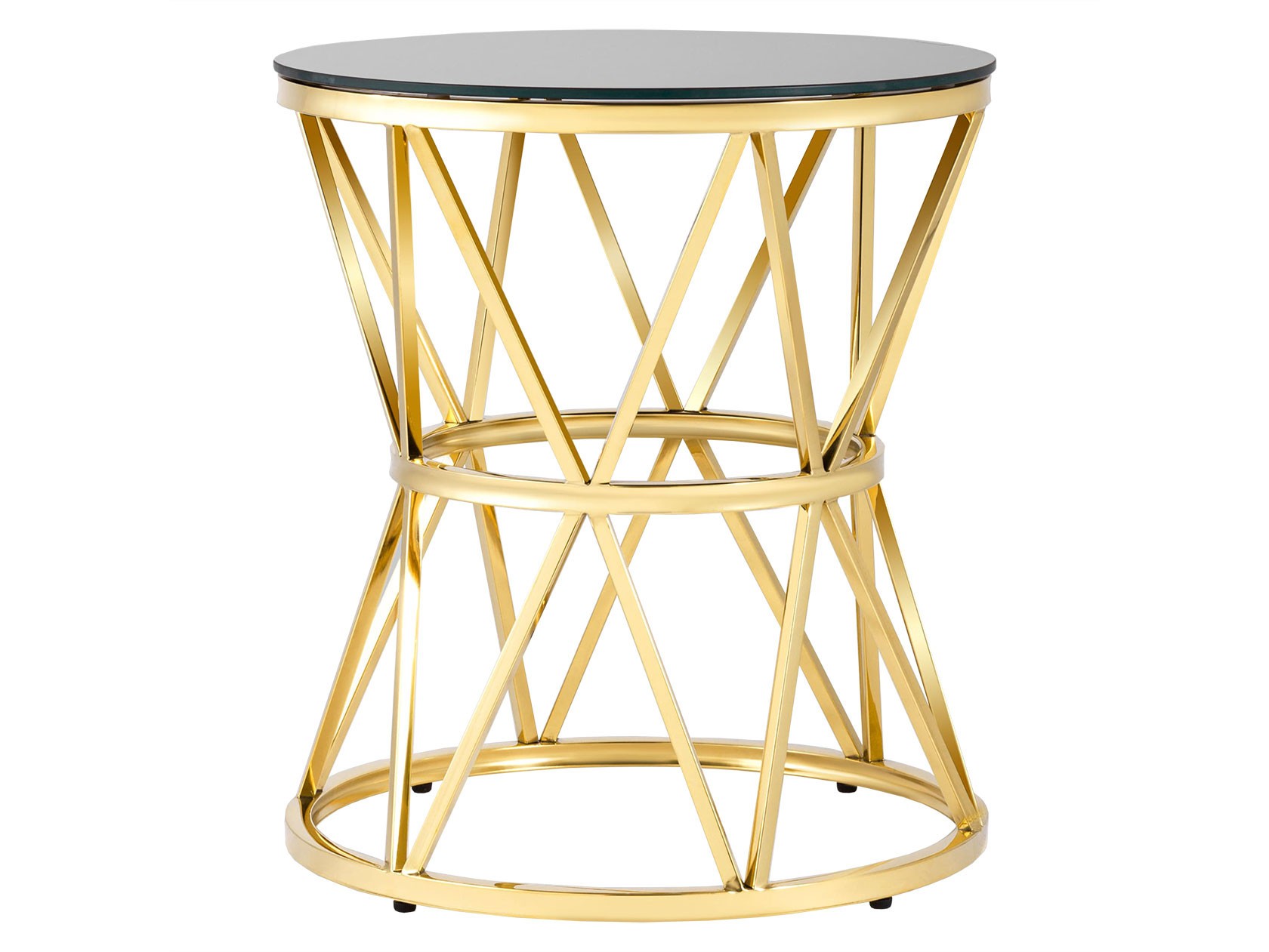 Журнальный столик  Вива Черное стекло / Сталь, золото