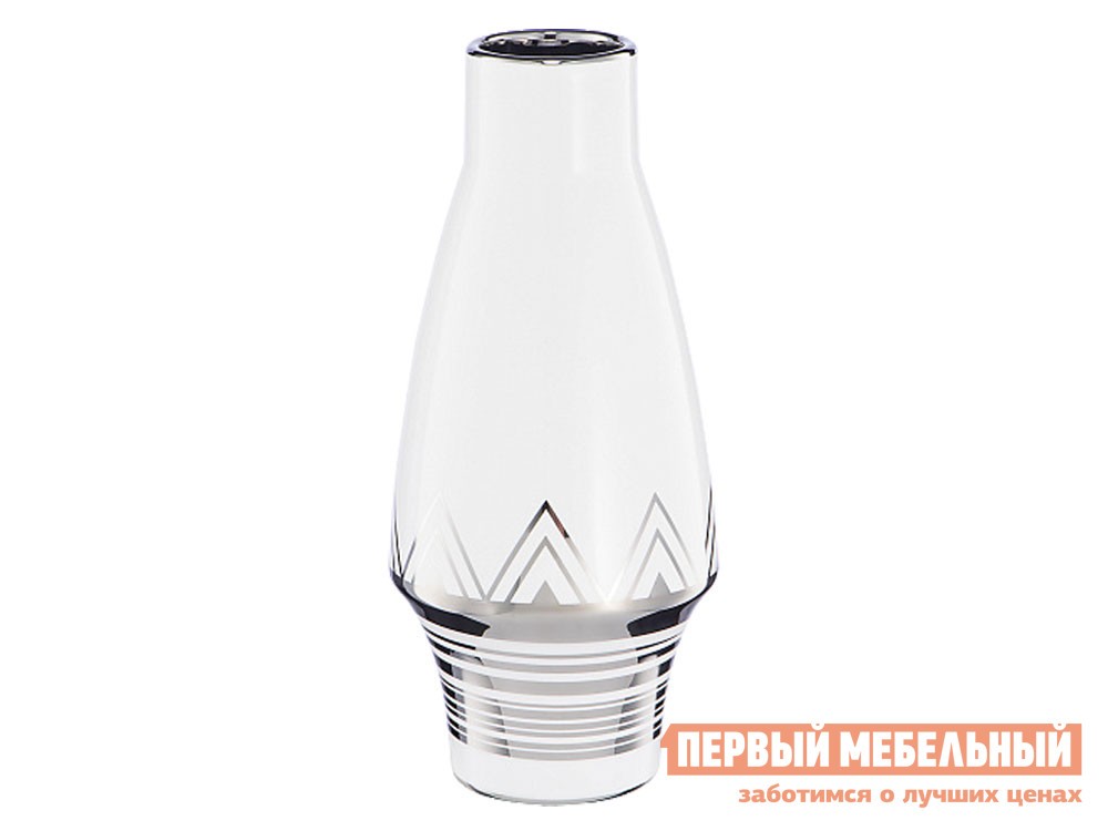 Ваза  Аурика Белый / Серебро, доломит