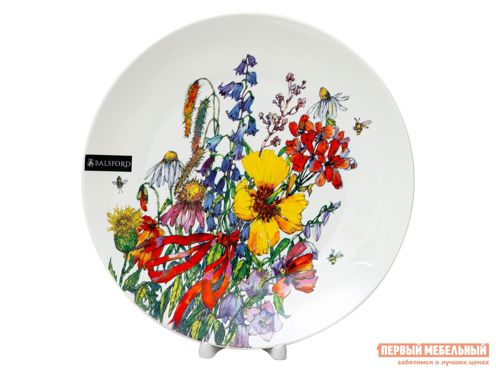 Тарелка  Полевые цветы Белый, фарфор