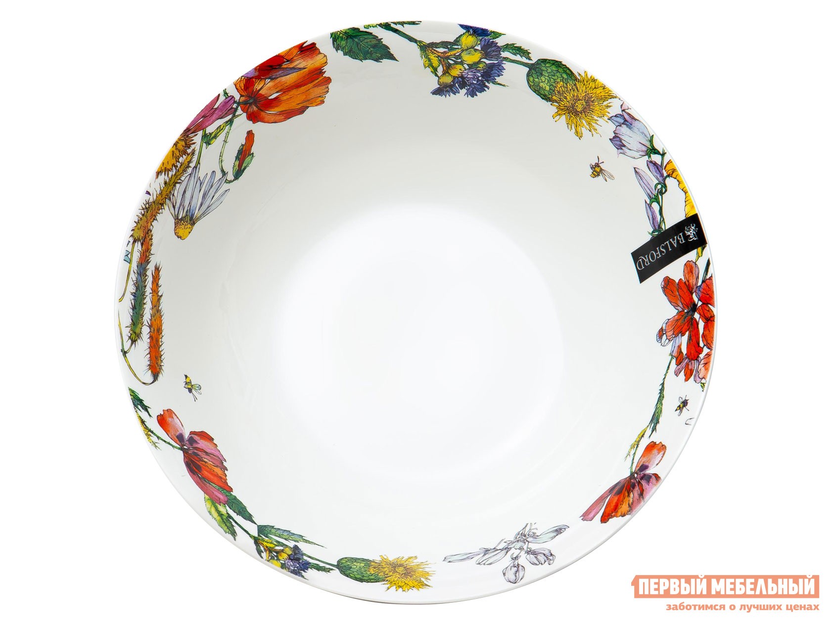 Тарелка  Полевые цветы Белый, фарфор