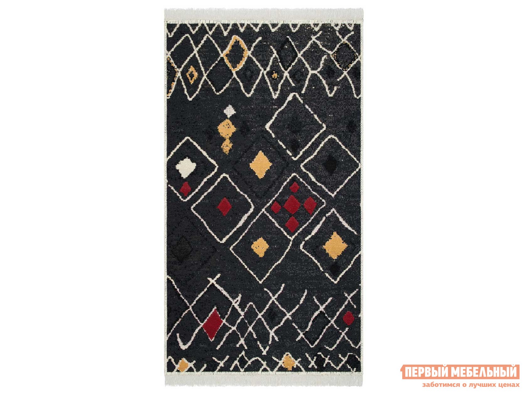 Ковер  Skandy Rhomb Черный / Бежевый, 800 Х 1400 мм