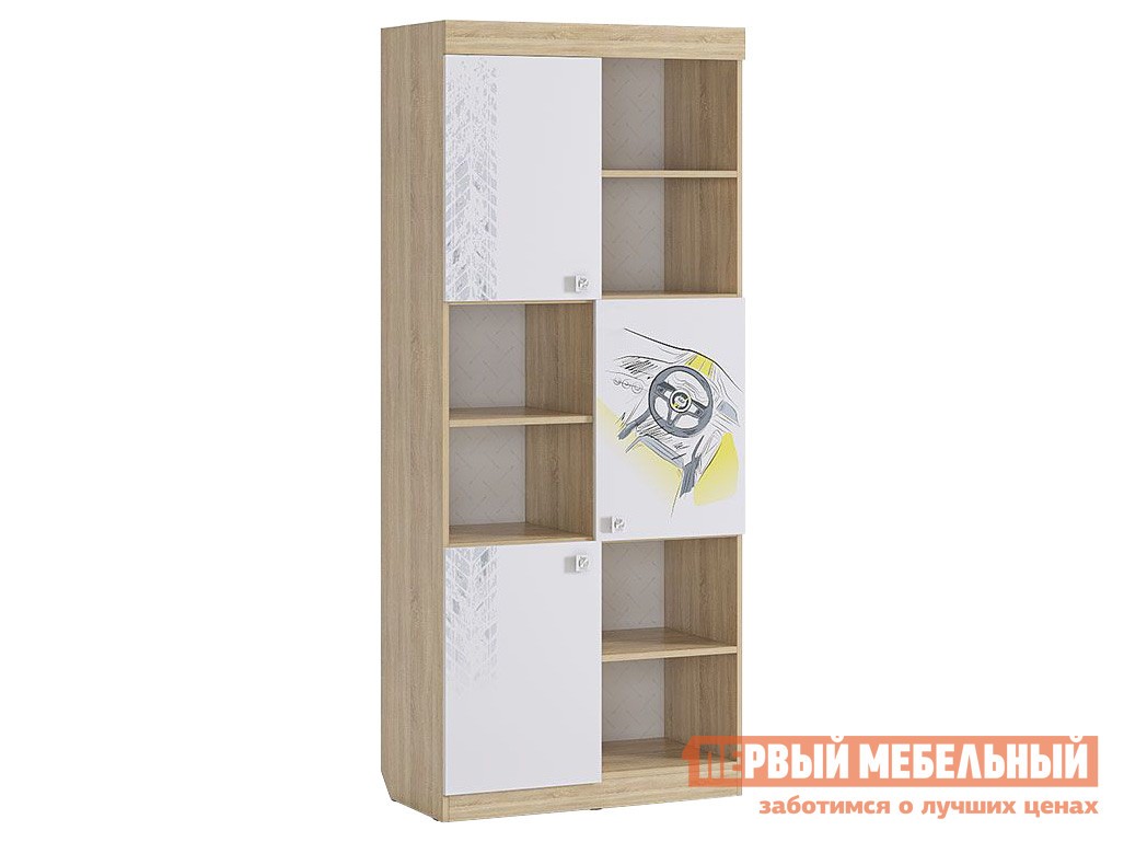 Стеллаж в детскую  Форсаж Дуб Сонома / Белый