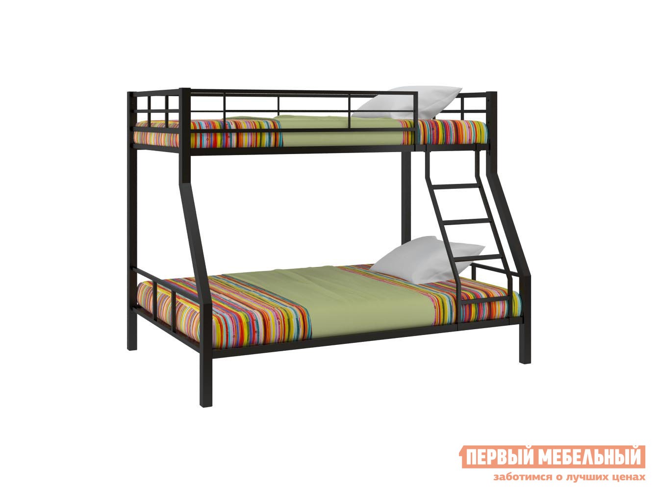 Двухъярусная кровать  Гранада 1 Черный, Без полки и ящика