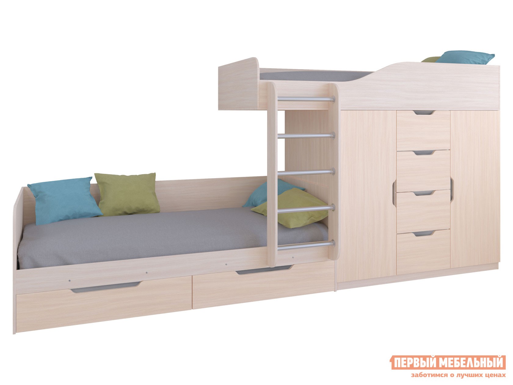 Двухъярусная кровать  Астра 6 Дуб Молочный