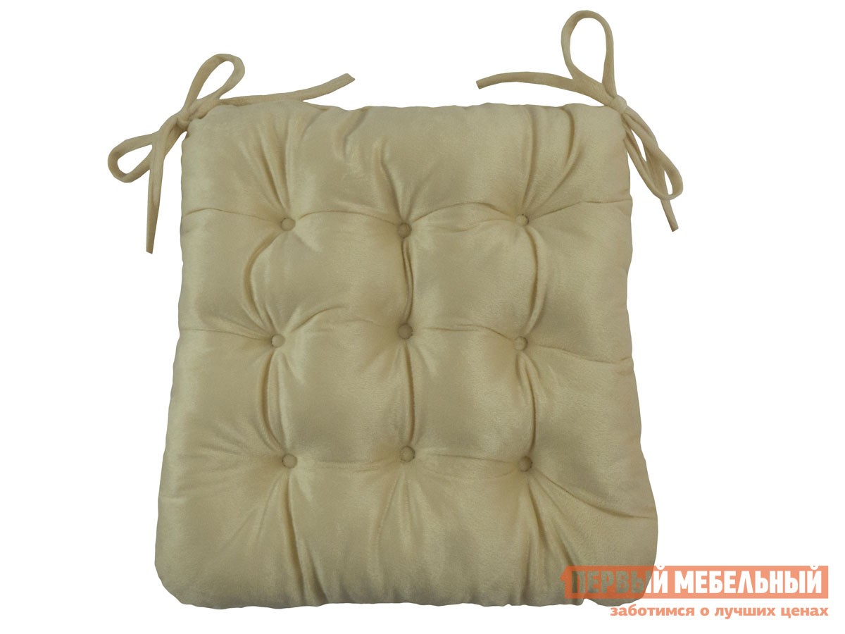 Подушка на стул  Крем-Брюле Кремовый, велюр