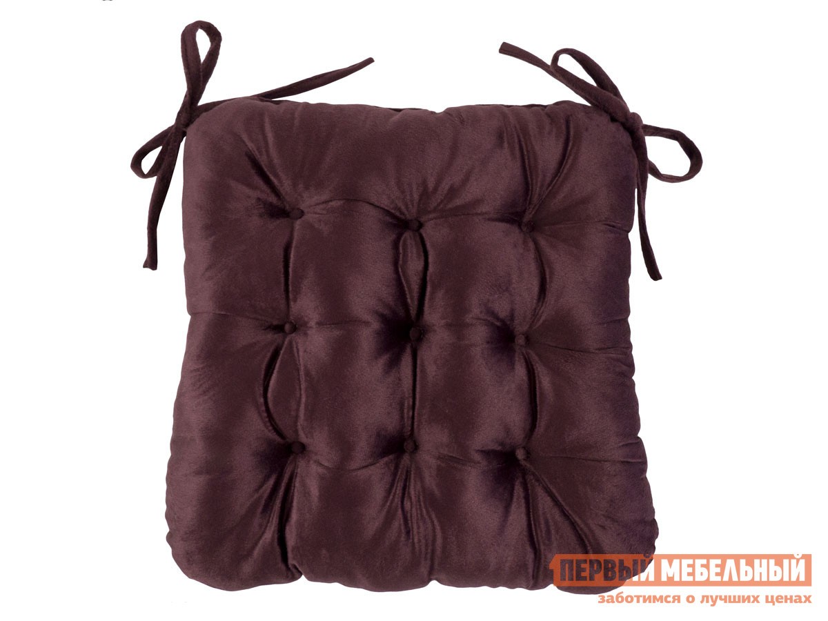 Подушка на стул  Бордо Бордовый, велюр