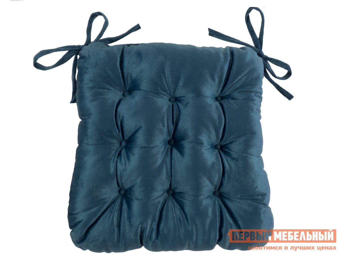 Подушка на стул  Селена Синий, велюр