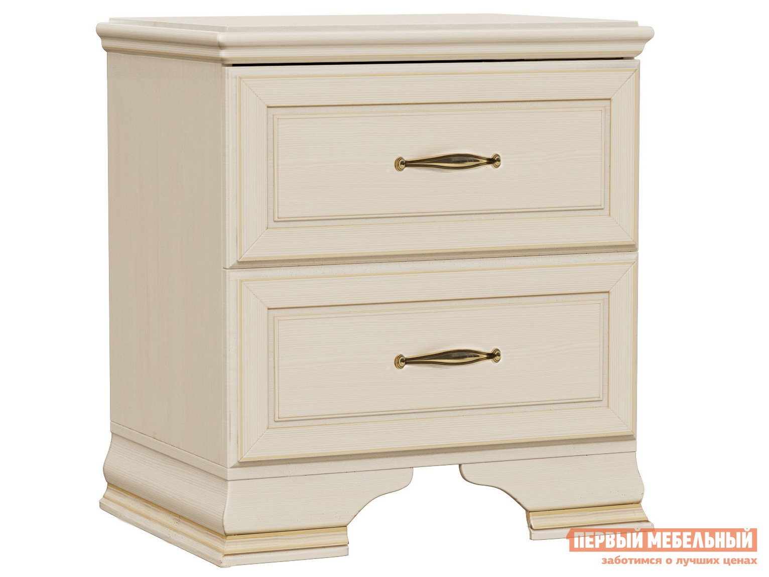 Прикроватная тумбочка  Сиена Бодега белый, патина золото