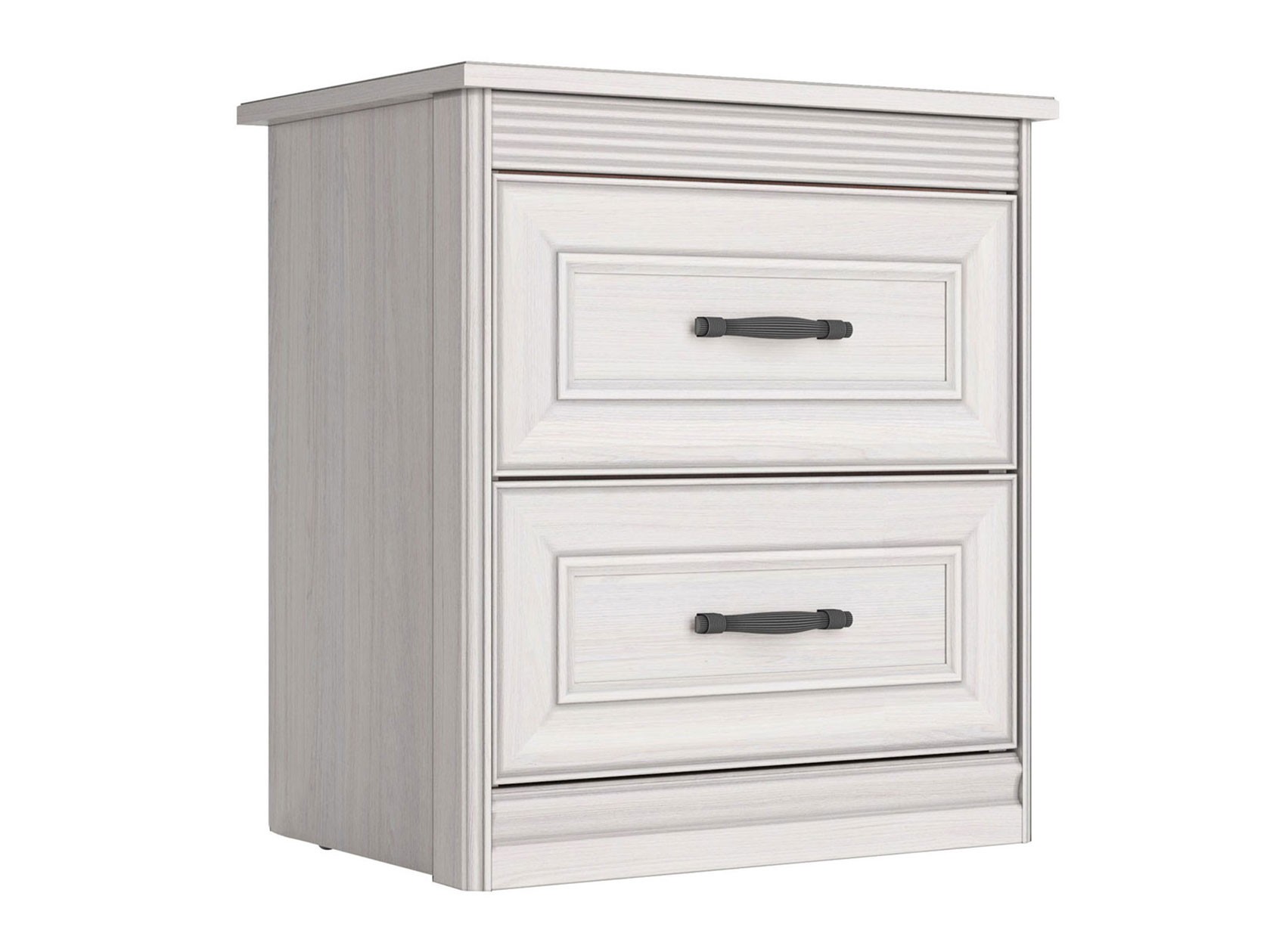 Прикроватная тумбочка  Неаполь Ясень Анкор светлый / Патина серебро