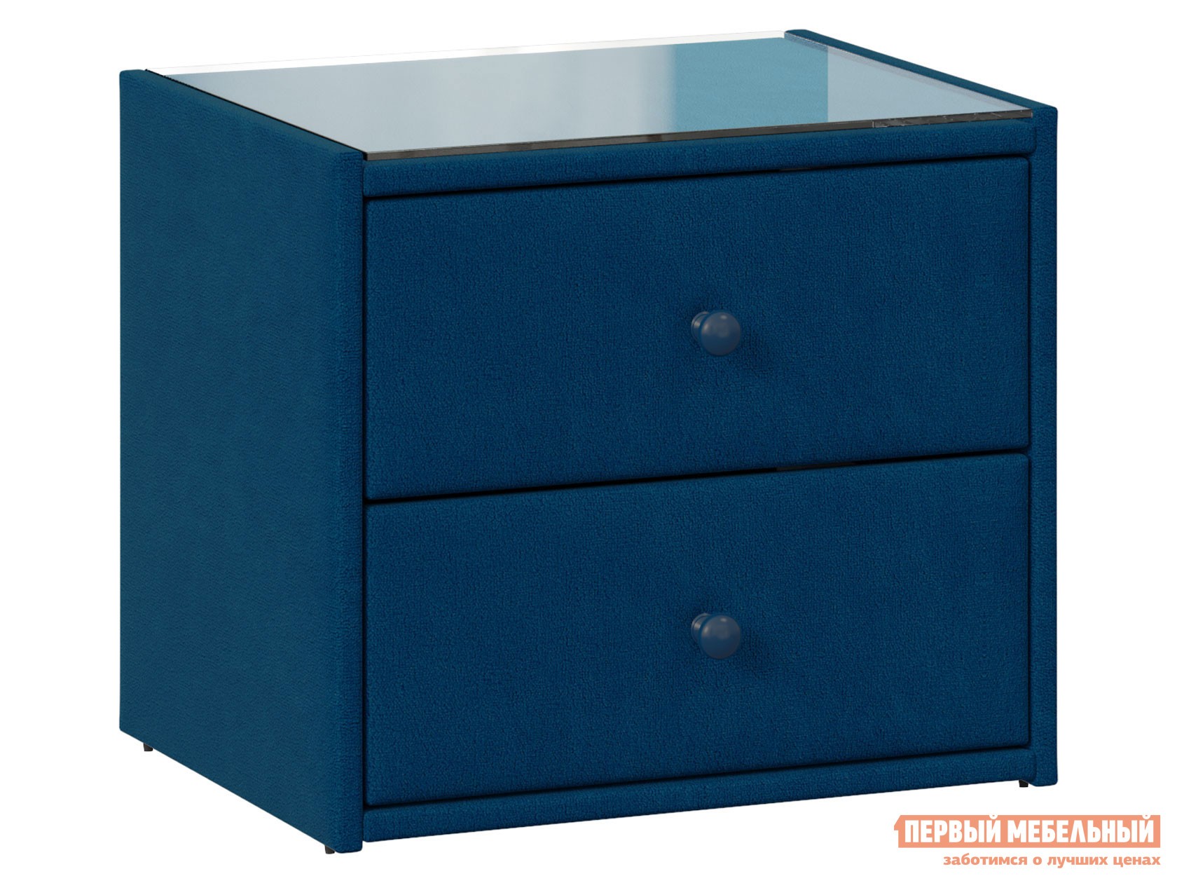 Прикроватная тумбочка  Куба Синий, велюр