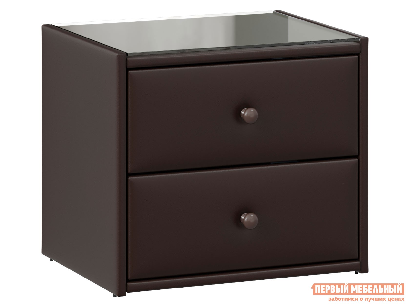 Прикроватная тумбочка  Куба Коричневый, кожзам