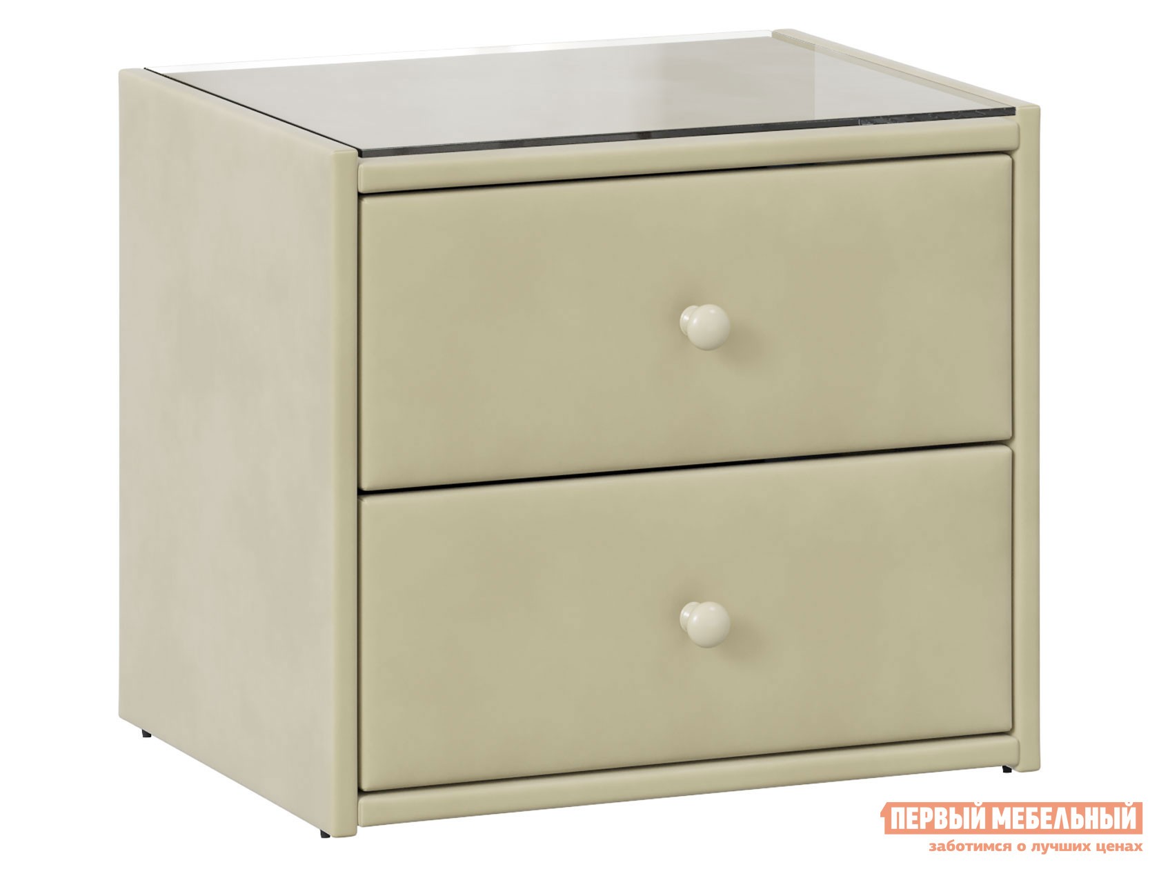 Прикроватная тумбочка  Куба Бежевый, велюр