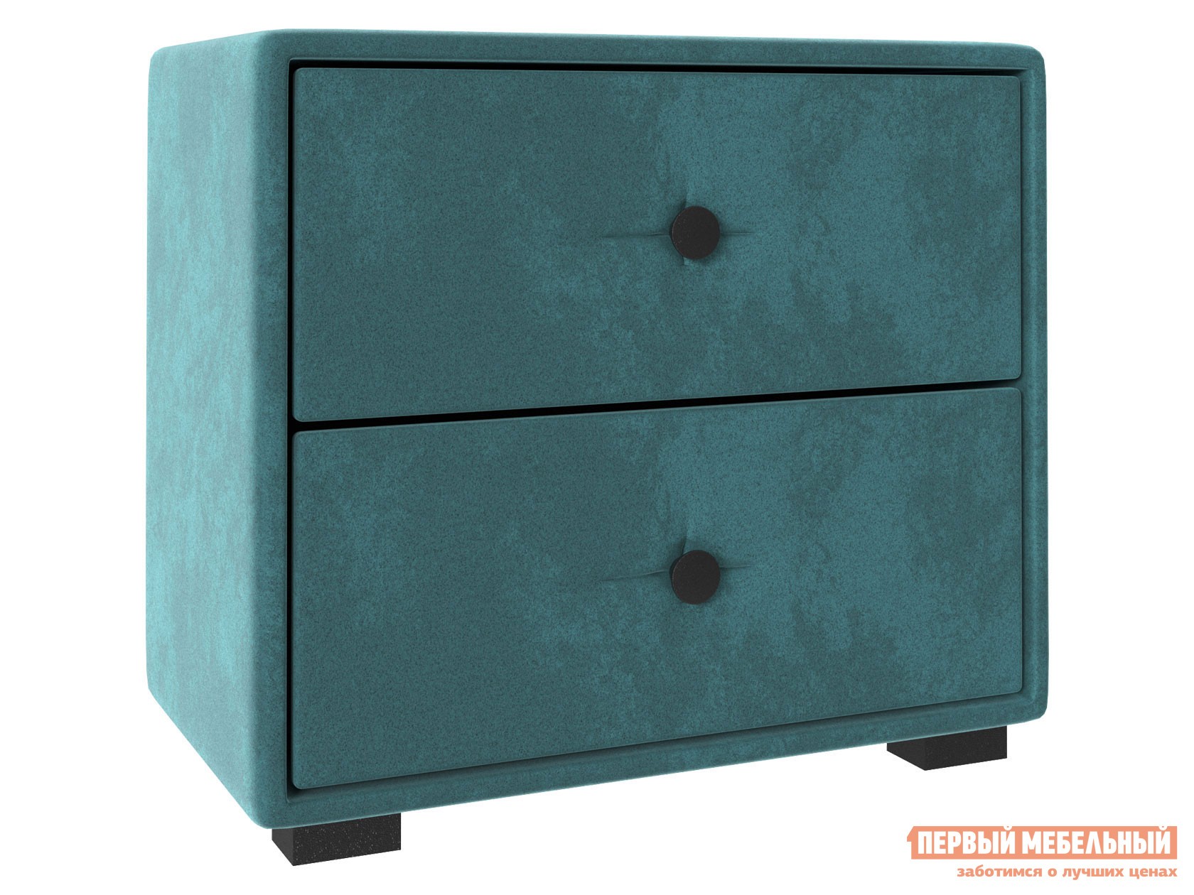 Прикроватная тумбочка  Танго Бирюзовый, велюр