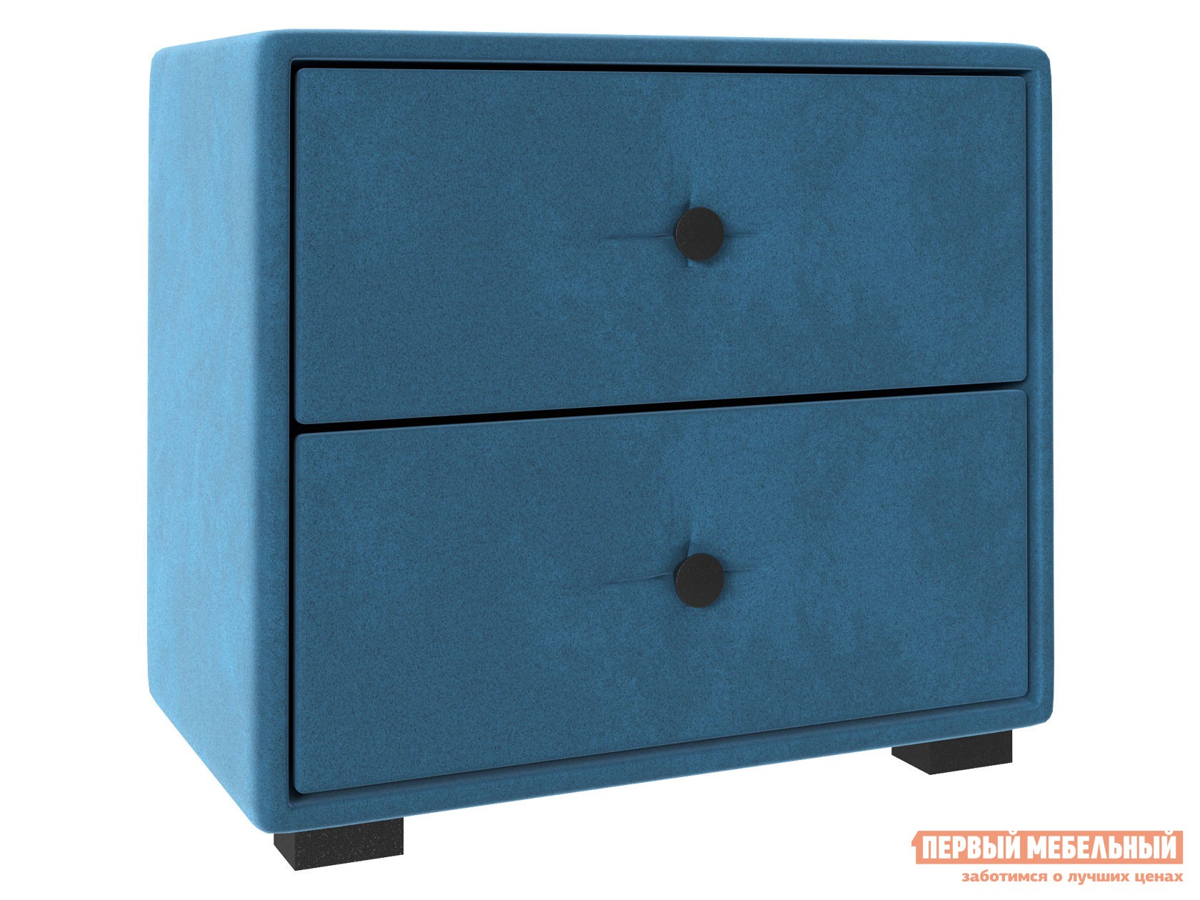 Прикроватная тумбочка  Танго Синий, велюр