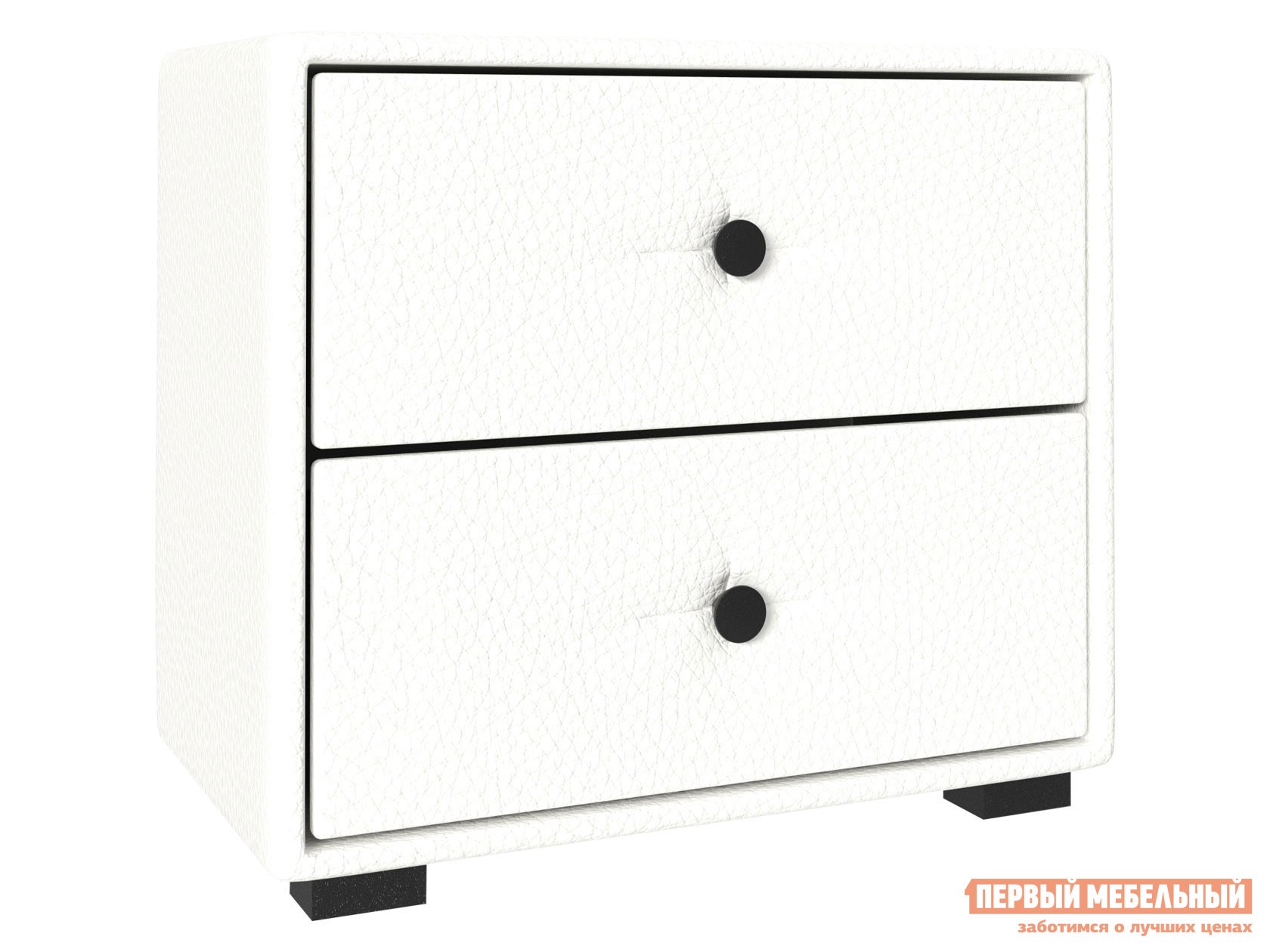 Прикроватная тумбочка  Танго Белый, экокожа