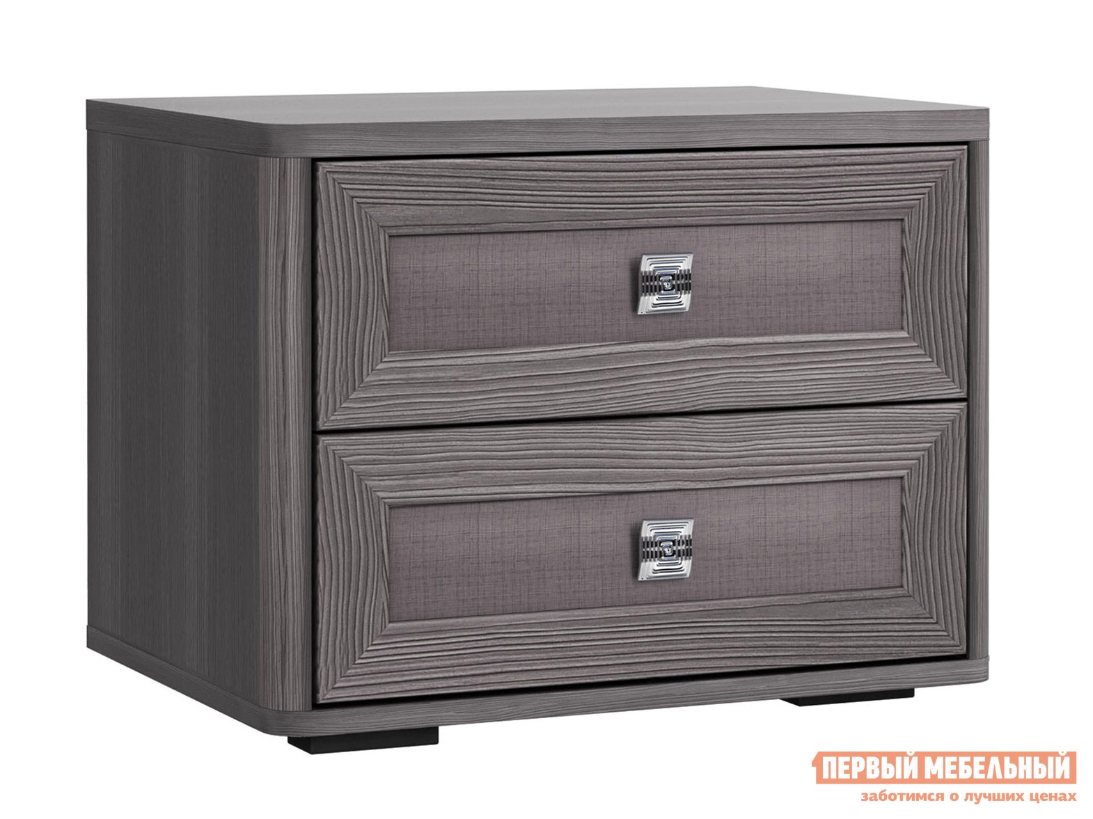 Прикроватная тумбочка  Парма НЕО Лиственница темная / Экокожа дила
