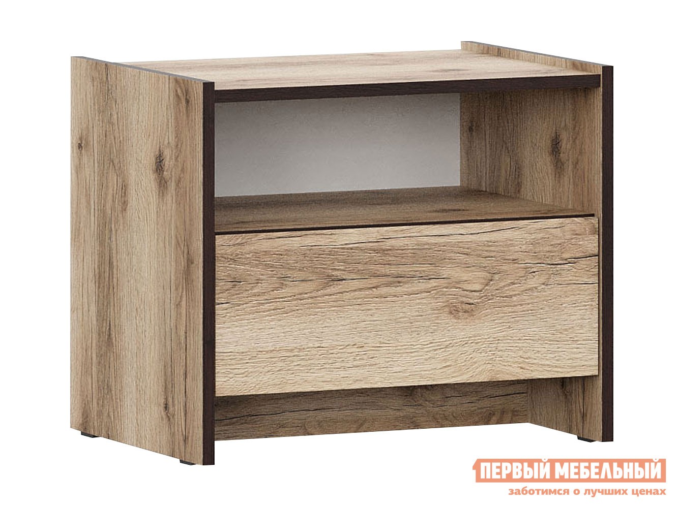 Прикроватная тумбочка  Прага Дуб Венге / Дуб Делано