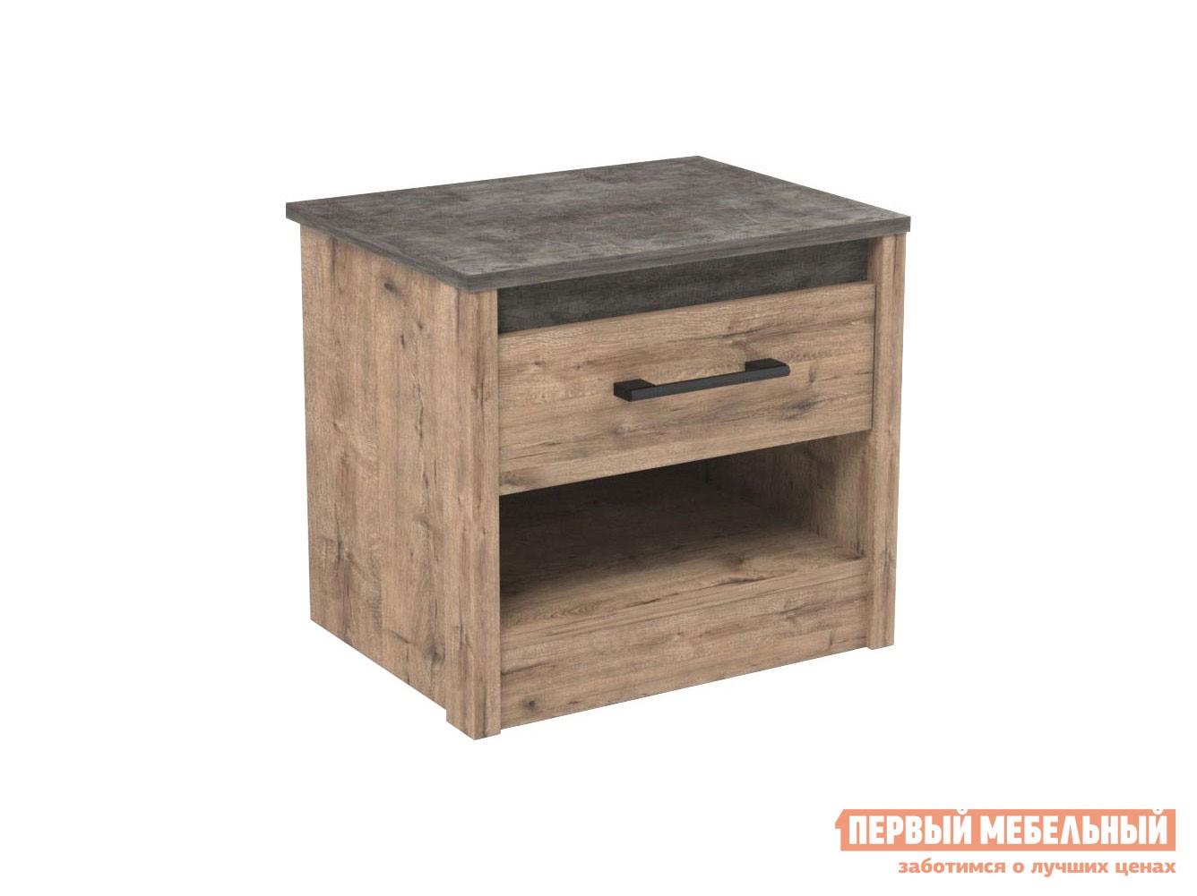 Прикроватная тумбочка  Денвер Дуб Веллингтон / Камень темный