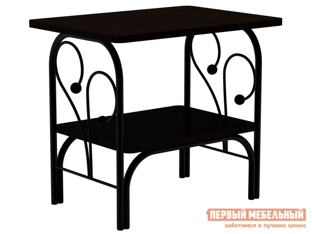 Прикроватная тумбочка  Сандра Венге / Черный, металл