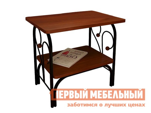 Прикроватная тумбочка  Сандра Черный металл / Орех