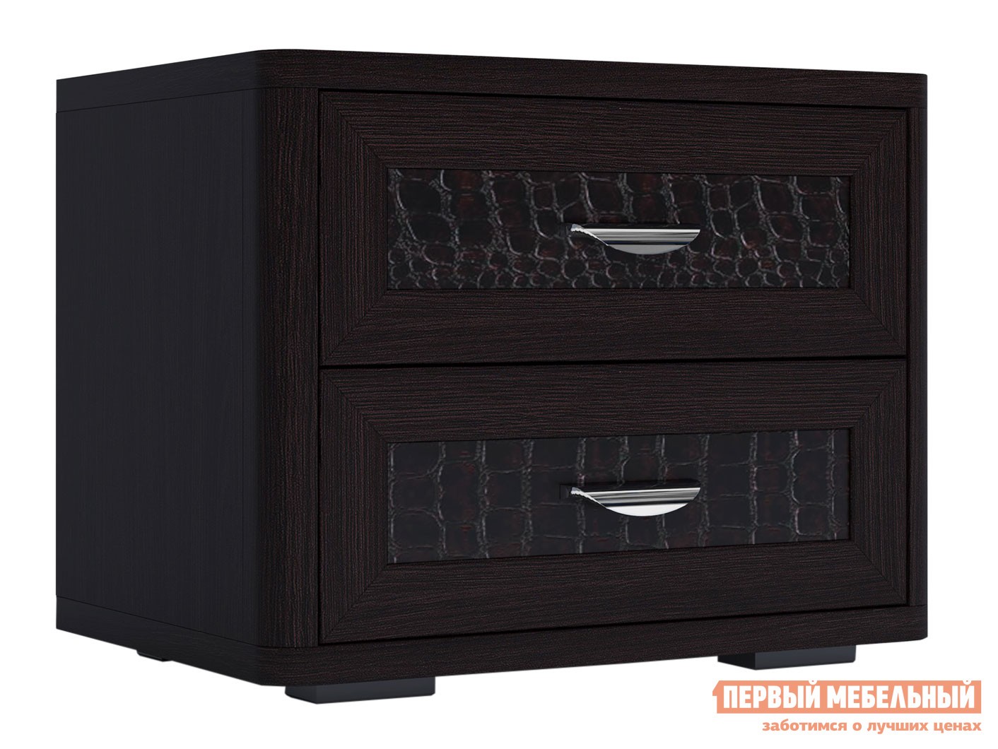 Прикроватная тумбочка  Парма Венге / Искусственная кожа caiman