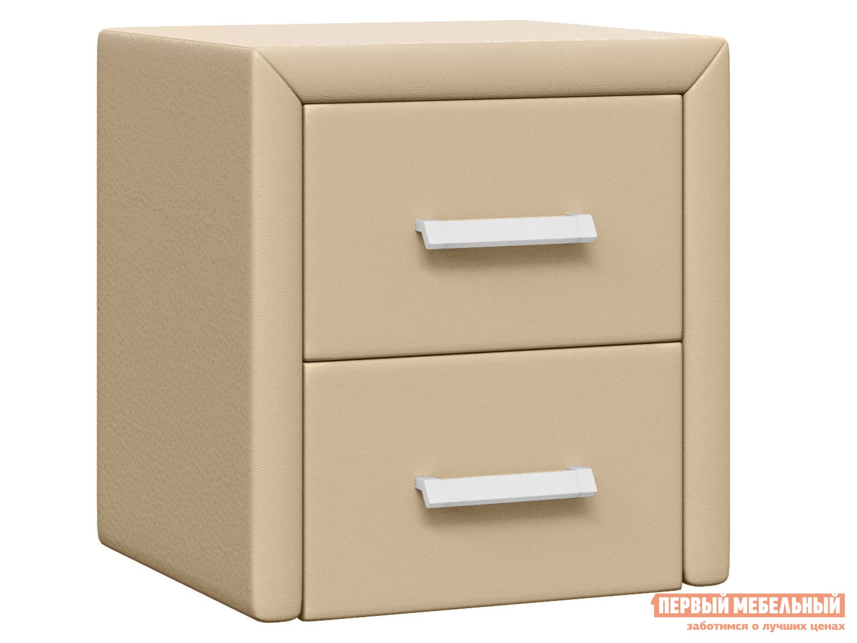 Прикроватная тумбочка  Женева Бежевый, экокожа