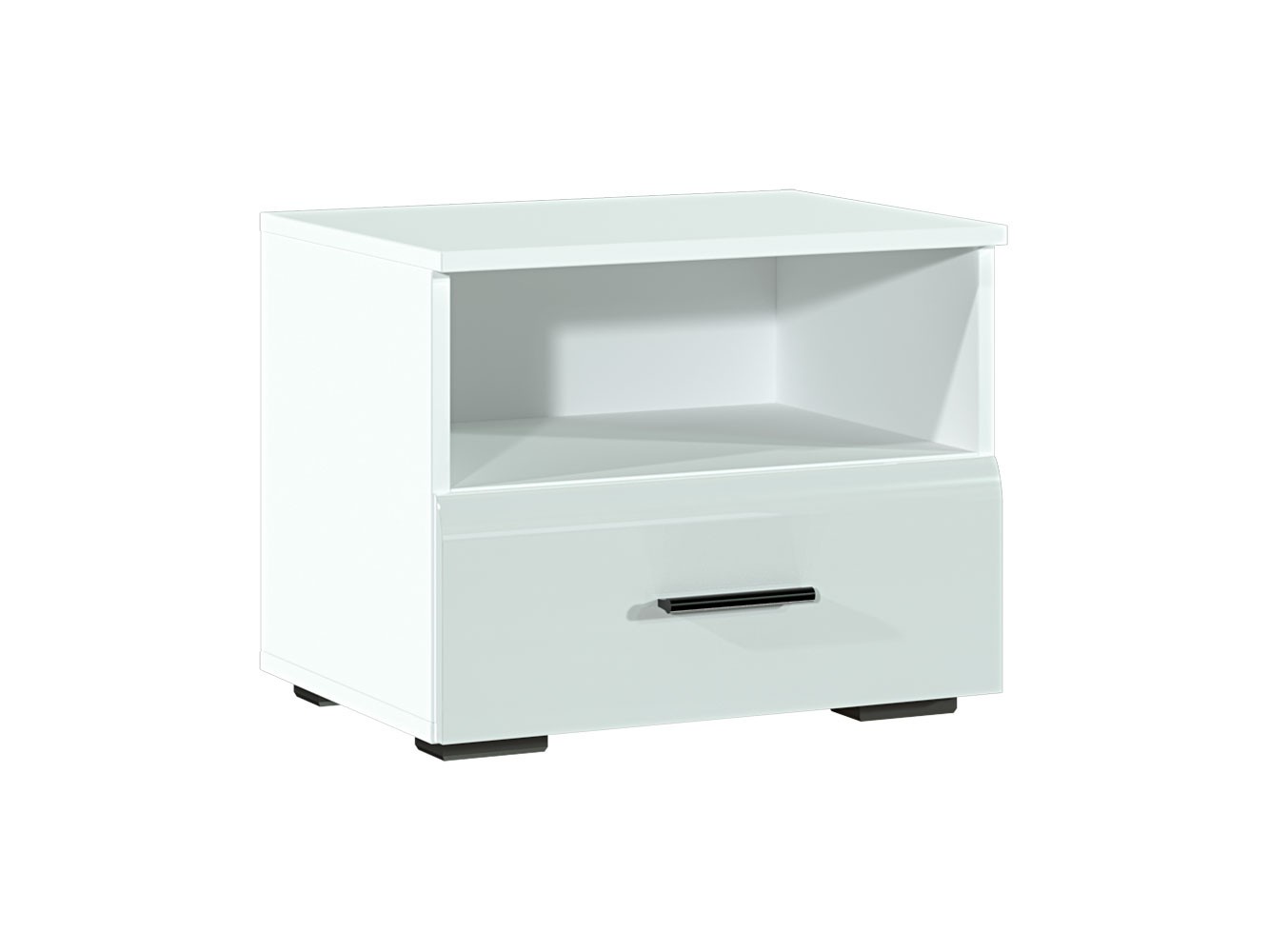 Прикроватная тумбочка  Соло Белый / Белый глянец