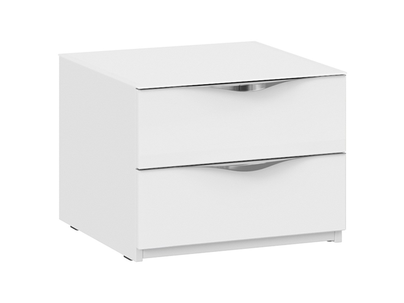 Прикроватная тумбочка  Глосс ТД 319.03.01 Белый глянец / Белый, стекло