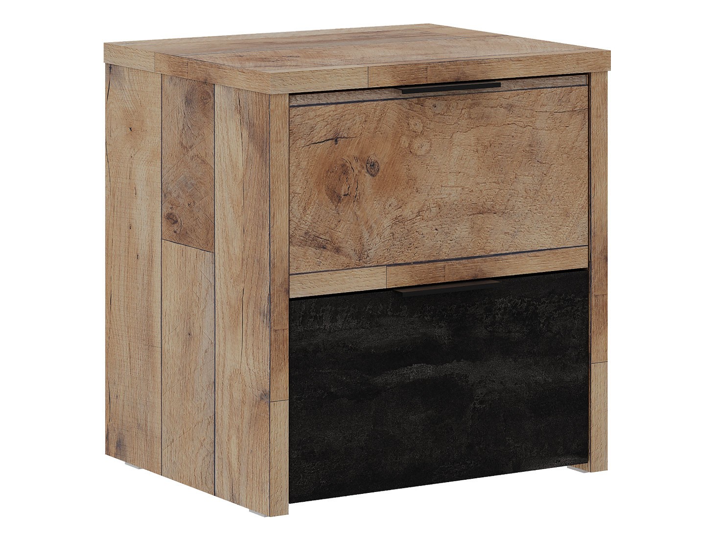 Прикроватная тумбочка  КЕНИЯ 5007.М1 (2 ящика) Гамбия / Угольный камень