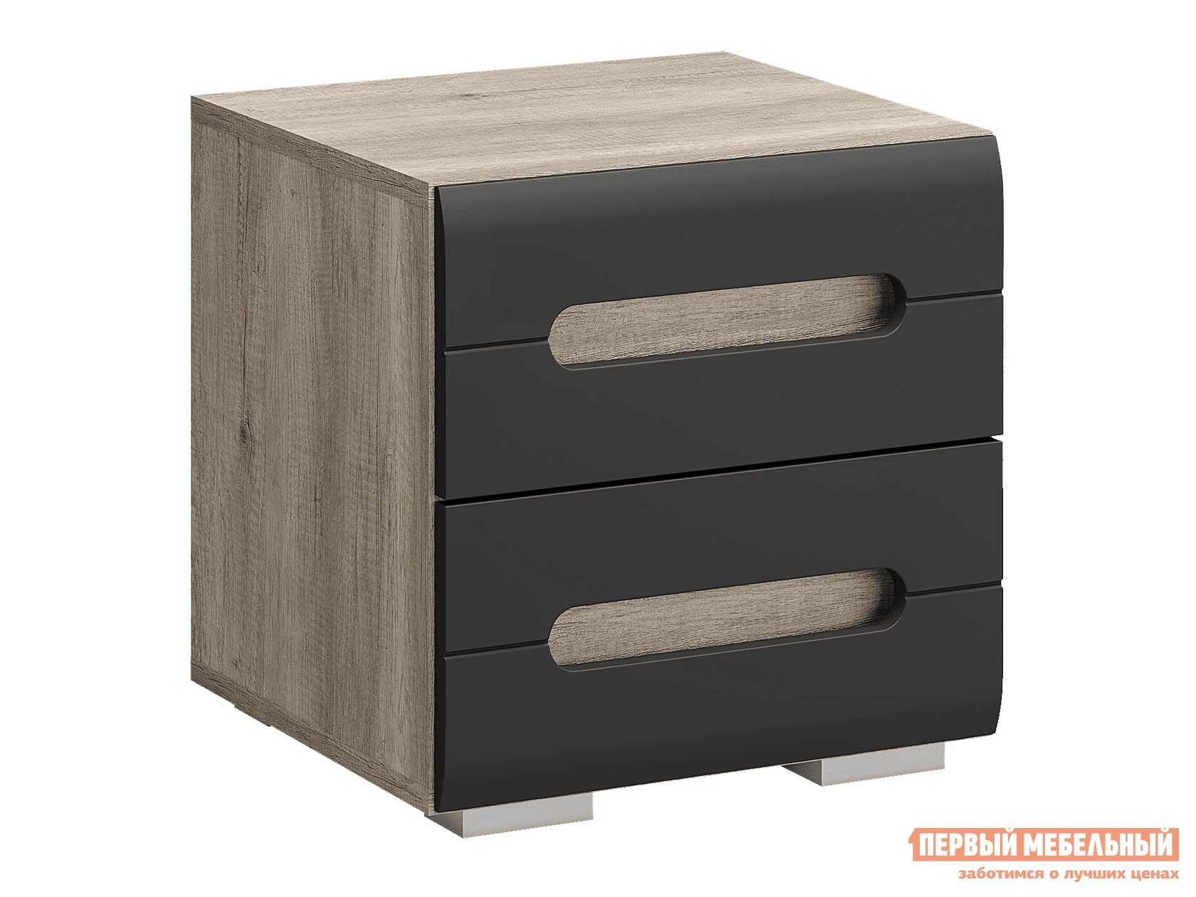 Прикроватная тумбочка  Наоми Лайт Дуб Каньон / Графит нубук