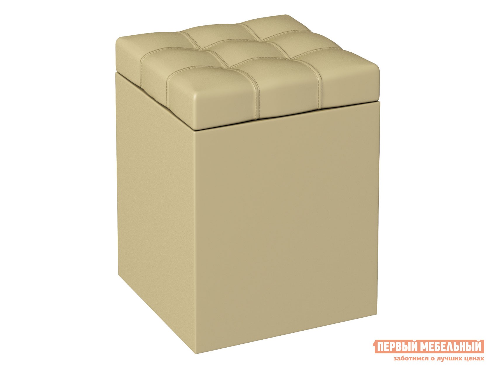 Пуфик  Квадро 1 Бежевый, кожзам