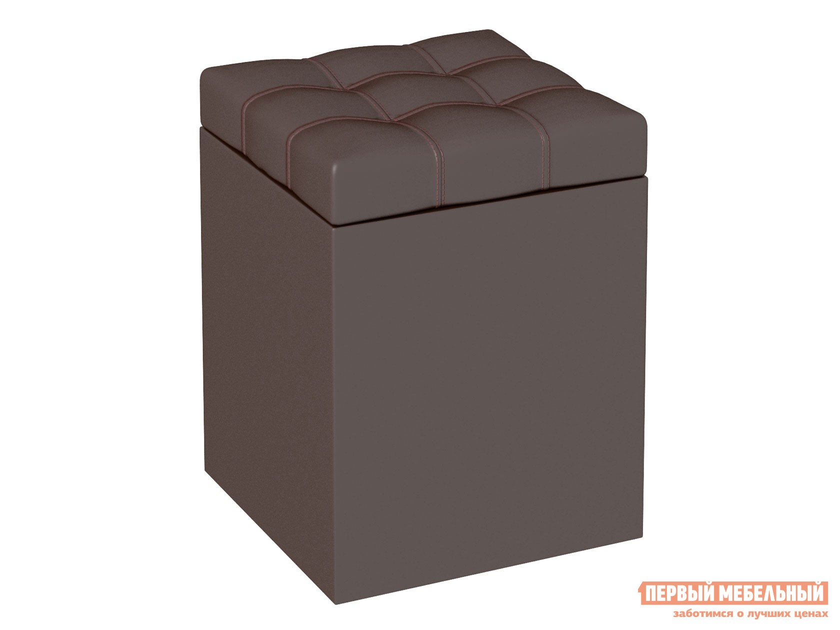 Пуфик  Квадро 1 Шоколадный, кожзам