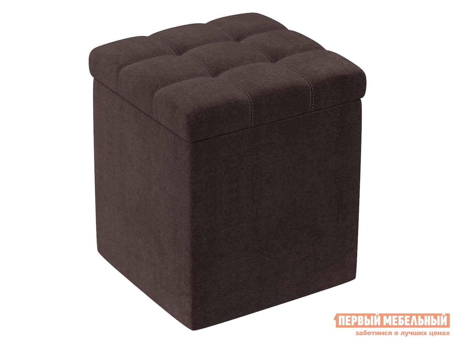 Пуфик  Квадро 1 Коричневый, велюр