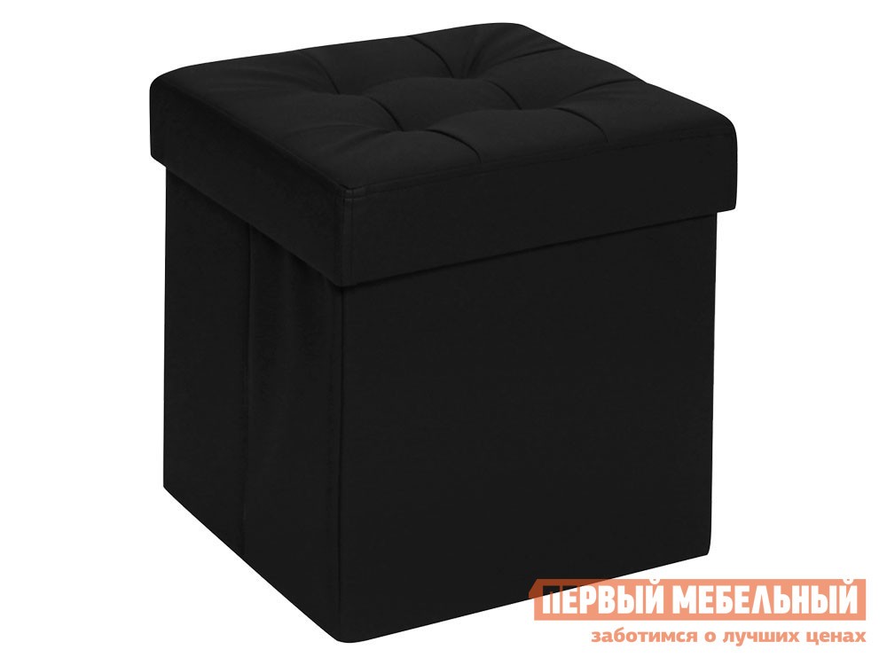 Пуфик  Фолд Черный, экокожа