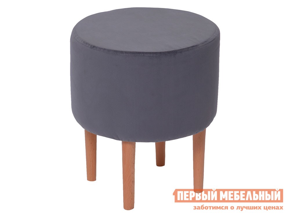 Пуфик  Лекко Серый, велюр