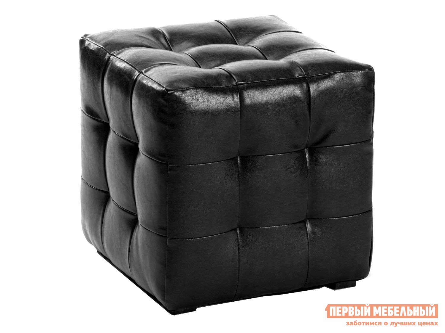 Пуфик  Энни Черный, кожзам