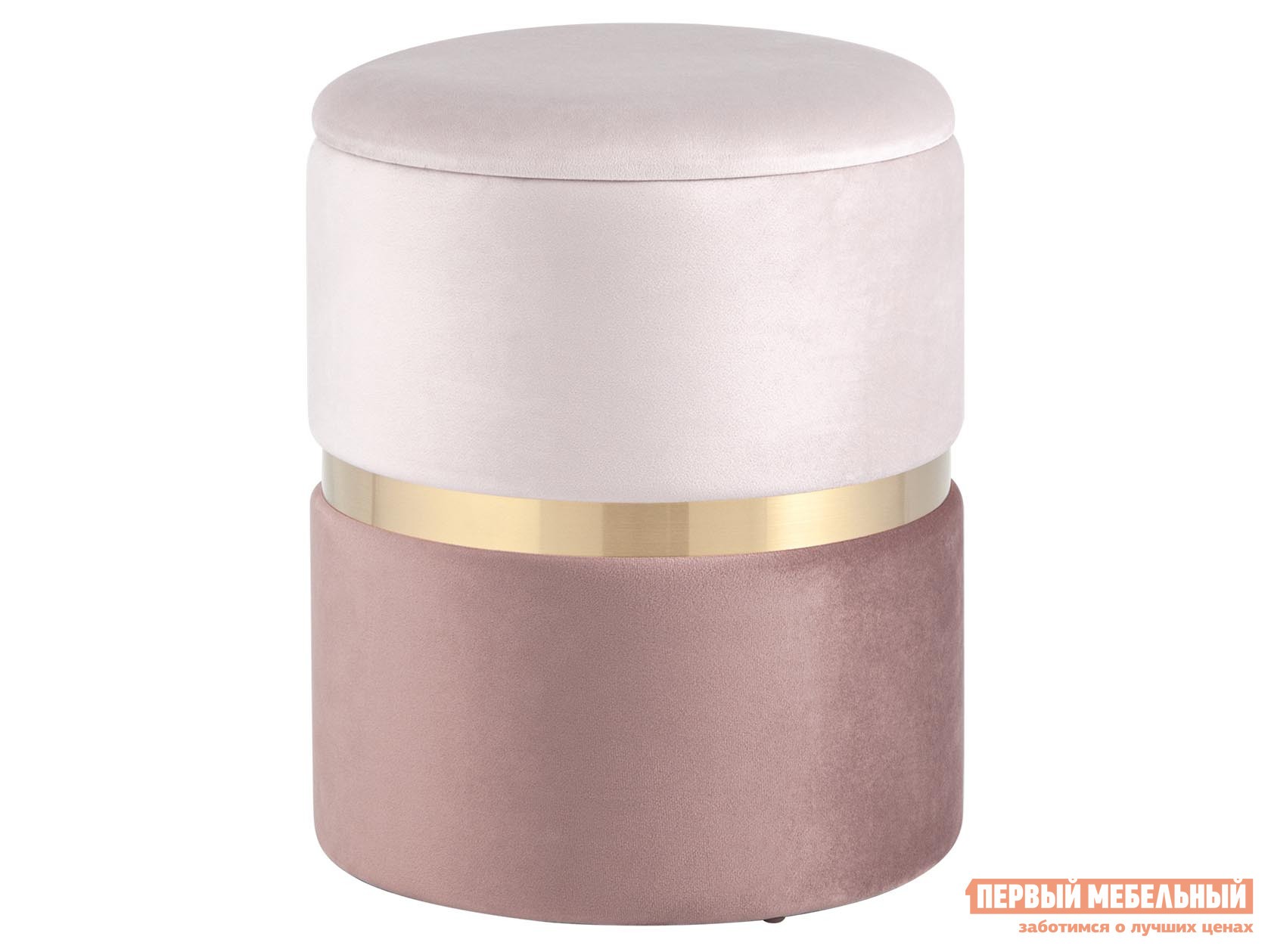 Пуфик  Кэрри Светло-розовый / Розовый, велюр