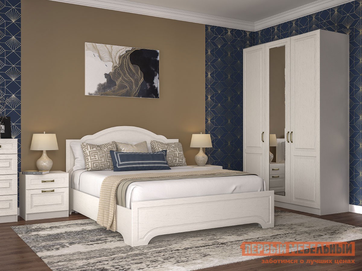 Спальный гарнитур  Ливерпуль Ясень Ваниль / Белый, Без карниза