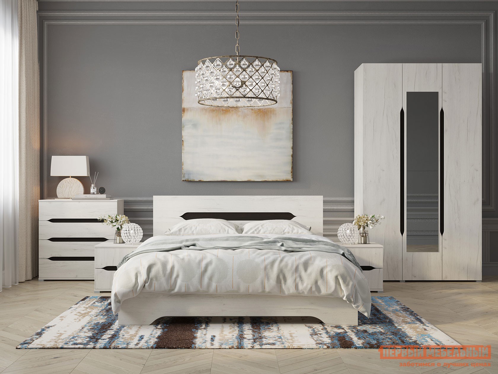 Спальный гарнитур  Вега 2 Белый Крафт