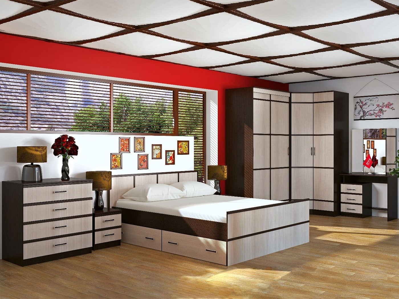 Спальный гарнитур  Сакура Венге / Лоредо