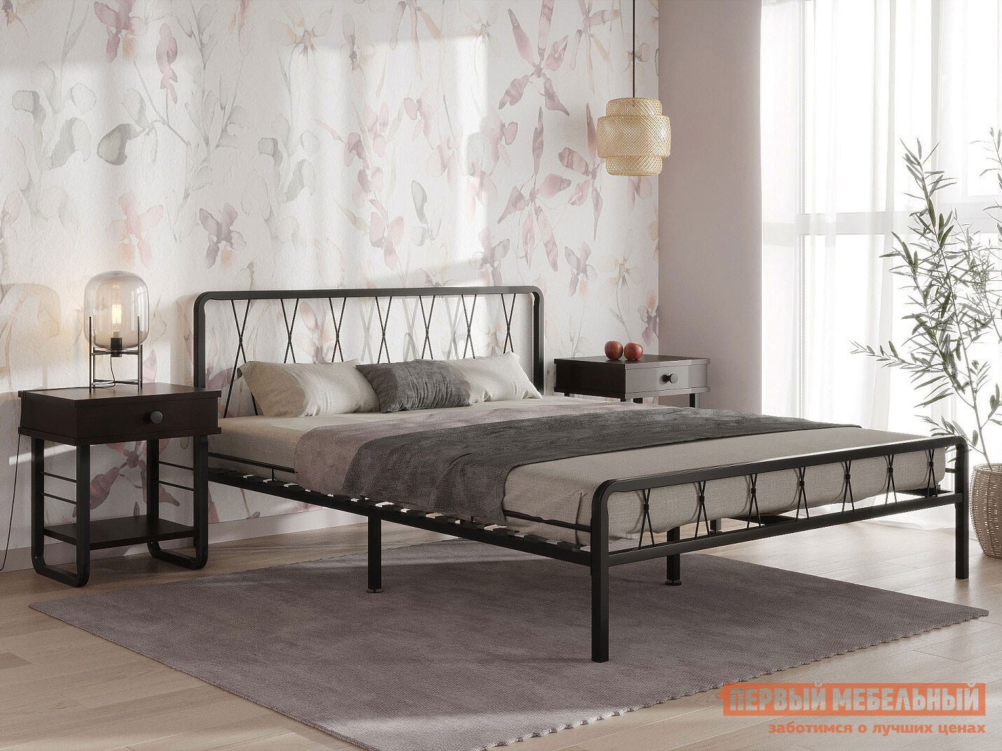 Спальный гарнитур  Камилла Венге / Черный, металл