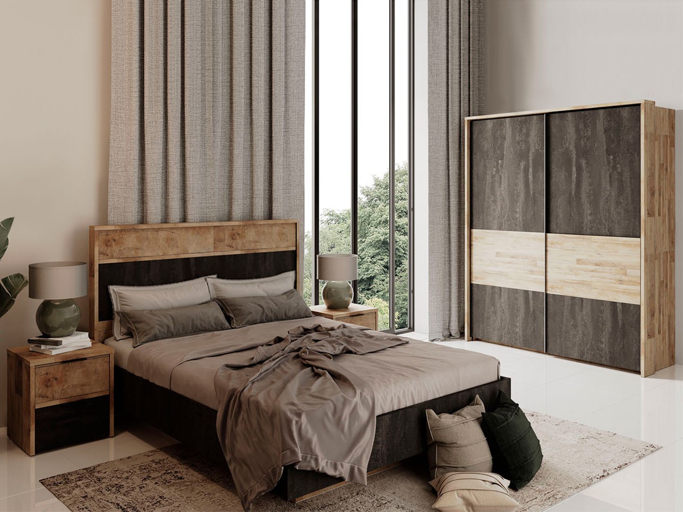 Спальный гарнитур  Кения Гамбия / Угольный камень