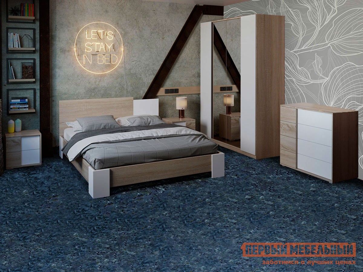 Спальный гарнитур  Валери Дуб Сонома / Белый ясень
