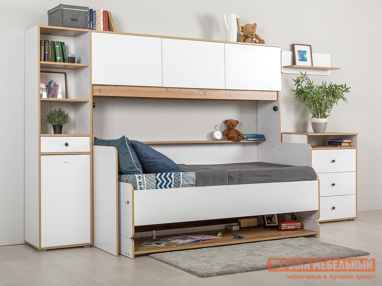 Комплект детской мебели  Вуди Дуб золотой / Белый